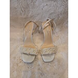 Jessica Simpson Omilira Evening Sandals, Women's Size 10 M, White NEW MSRP $89